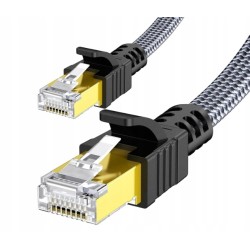 Outlet Kabel SNOWKIDS LAN ETHERNET CAT.7 10GBPS 5m PŁASKI OPLOT OPIS