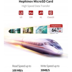 Hephinov Karta Micro SD 64GB, karta pamięci