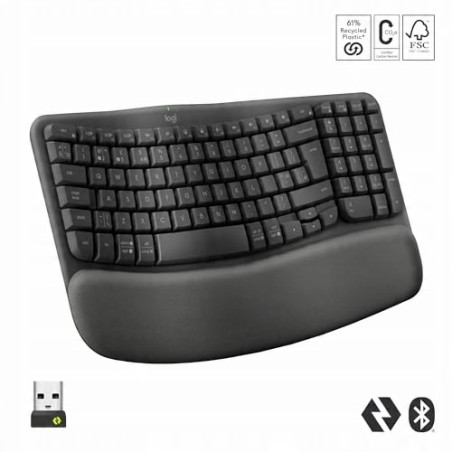 Logitech Wave Keys Bezprzewodowa klawiatura z podpórką pod nadgarstki
