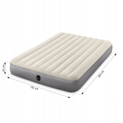 Outlet Materac Dmuchany Welurowy Dwuosobowy Łóżko 203x152x25 Intex 64103