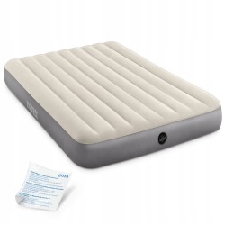 Outlet Materac Dmuchany Welurowy Dwuosobowy Łóżko 203x152x25 Intex 64103