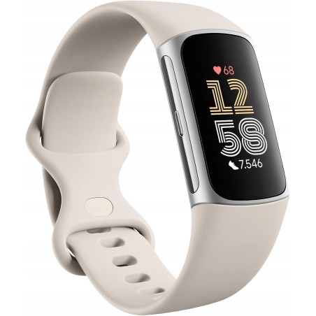 USZKODZONY Smartband Fitbit Charge6 biała opaska do monitorowania aktywnośc