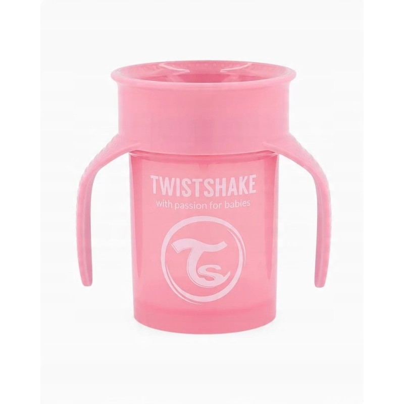 Outlet Kubek Twistshake 360 Cup różowy 230 ml dla dziecka z uchwytami Outlet Kubek Twistshake 360 Cup różowy 230 ml dla dziecka z uchwytami