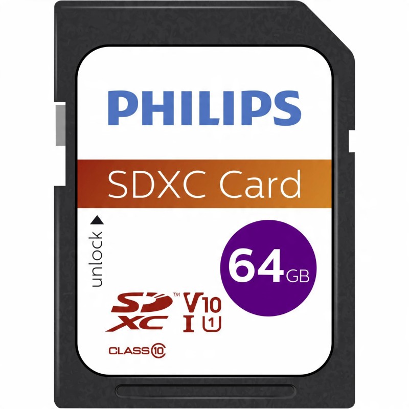Outlet Philips SDXC Card 64GB Class 10 UHS-I U1 Outlet Philips SDXC Card 64GB Class 10 UHS-I U1