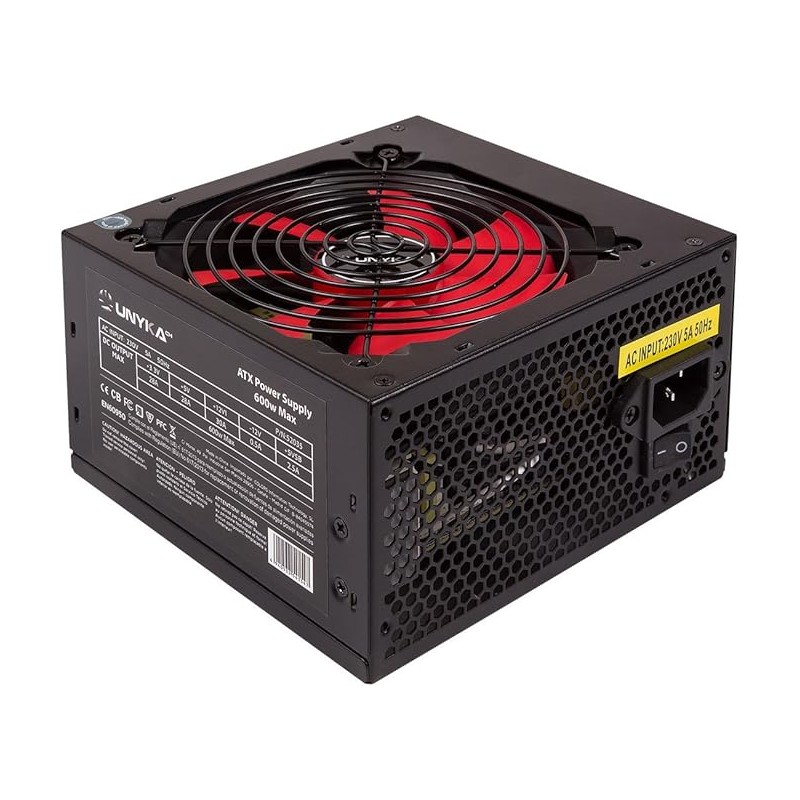 UNYKAch ATX 600 W zasilacz dla graczy 600 W 230 V 50 Hz pasywny OPIS