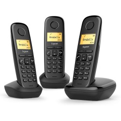 Outlet Telefon bezprzewodowy Gigaset 3 sztuki duże klawisze czarny