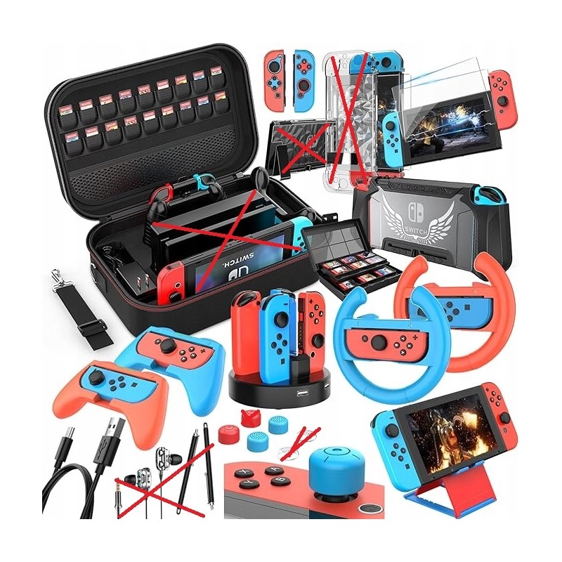 Outlet Mooroer Zestaw akcesoriów do akcesoriów Nintendo Switch OPIS!