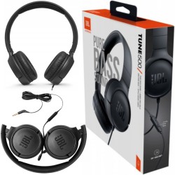 Outlet Słuchawki przewodowe nauszne JBL Tune 500czarne pure bass sound OPIS