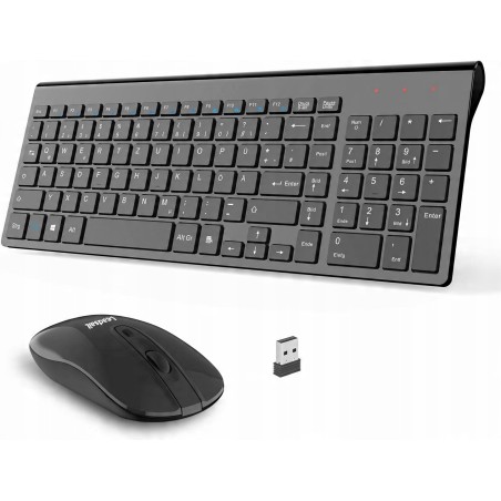 Outlet Zestaw Bezprzewodowa Klawiatura + Myszka USB 2,4GHz QWERTZ
