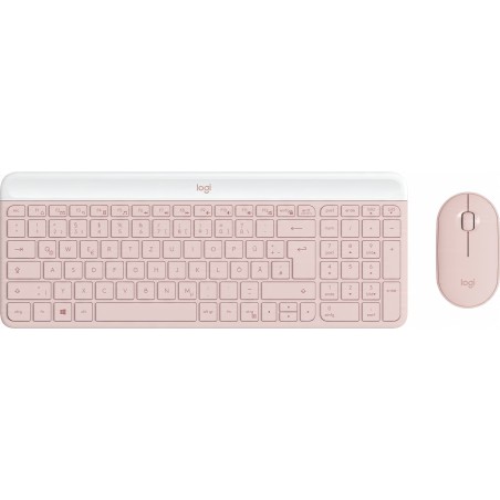 Outlet Klawiatura i mysz Logitech różowe MK470 QWERTZ Układ Niemiecki OPIS