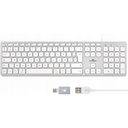 Bluestork AZERTY przewodowa klawiatura francuska dla Mac Windows USB-C