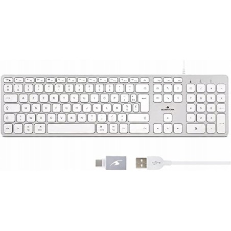 Bluestork AZERTY przewodowa klawiatura francuska dla Mac Windows USB-C
