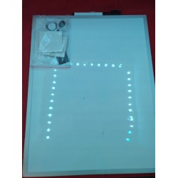 Outlet Tablica 38x27cm biała z srebrną ramką z czarnym markerem i gumką DIY