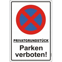 Outlet Znak prywatny parking język niemiecki zakaz parkowania 44 x 30 cm