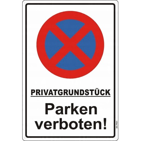 Outlet Znak prywatny parking język niemiecki zakaz parkowania 44 x 30 cm