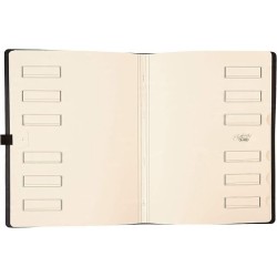 Outlet Saro Teczka organizacyjna czarna plastikowa z gumką elegancka 12 poz