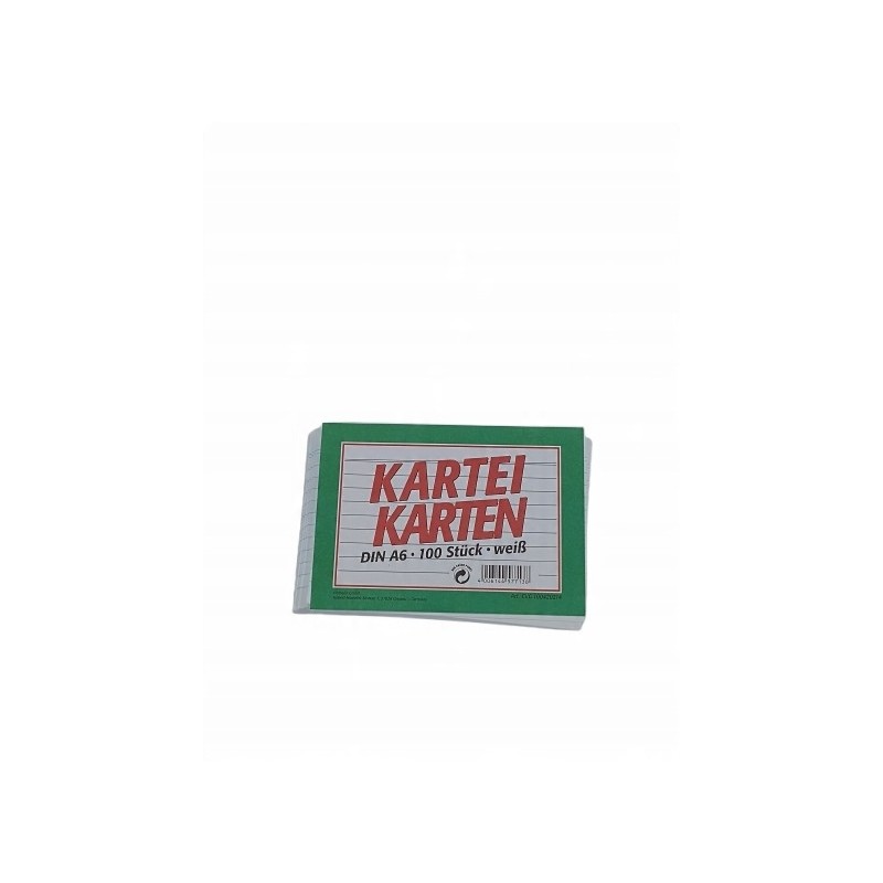 Outlet Kartei Karten białe 100 sztuk DIN format A6 w linie 100420214 Art Outlet Kartei Karten białe 100 sztuk DIN format A6 w linie 100420214 Art