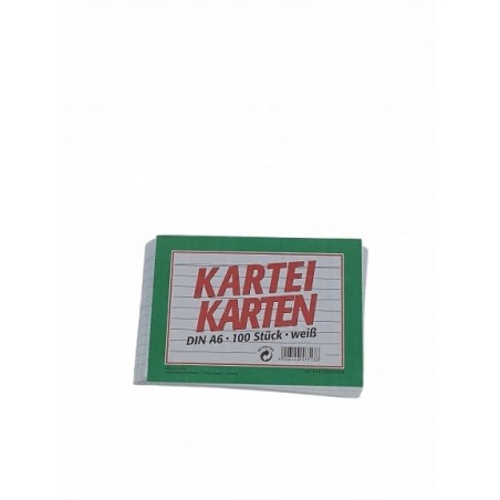 Outlet Kartei Karten białe 100 sztuk DIN format A6 w linie 100420214 Art