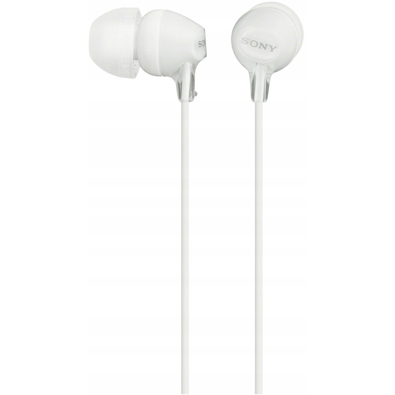 Outlet Sony MDR-EX15AP Lekkie słuchawki douszne przewodowe białe OPIS