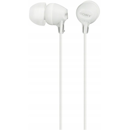 Outlet Sony MDR-EX15AP Lekkie słuchawki douszne przewodowe białe OPIS