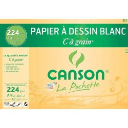 Outlet Canson Papier Rysunkowy A4 (29,7 x 21 cm) 12 Arkuszy BIAŁY 224G/M2