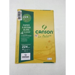 Outlet Canson Papier Rysunkowy A4 (29,7 x 21 cm) 12 Arkuszy BIAŁY 224G/M2