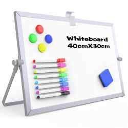 Tablica magnetyczna ścieralna OWill 40 x 30cm +pisaki gąbka i magnesy OPIS