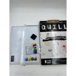 Tablica magnetyczna ścieralna OWill 40 x 30cm +pisaki gąbka i magnesy OPIS