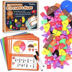Meetory Magnetic Fraction Tiles koła ułamkowe elementy ułamkowe do nauki
