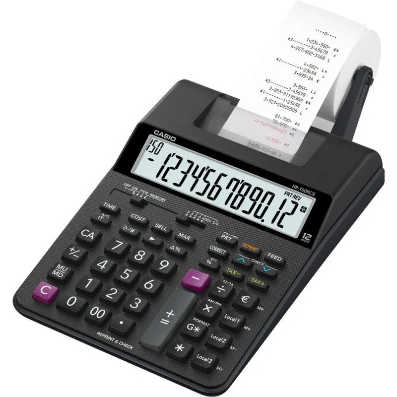 Outlet Kalkulator z drukarką Casio HR-150RCE 12- cyfrowy 165x 295 mm czarny Outlet Kalkulator z drukarką Casio HR-150RCE 12- cyfrowy 165x 295 mm czarny