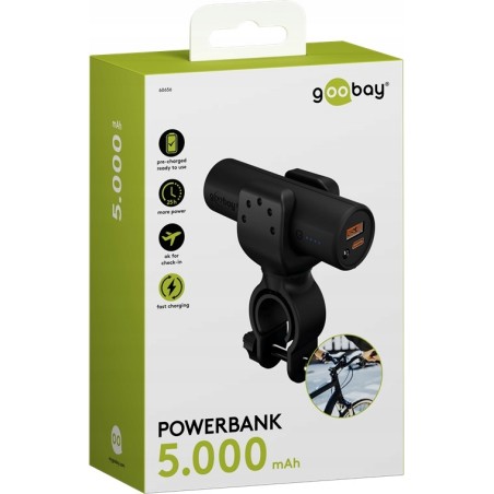 USZKODZONY Powerbank Goobay 5000 mAh na rower czarny szybkie ładowanie OPIS