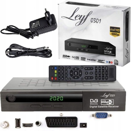 Outlet Tuner Leyf Leyf0301 DVB-S2 + kabel HDMI USB SCART (Euro) Full HD