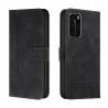Bravoday Etui na telefon Huawei P40 z klapką przegródką i stojakiem czarne