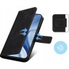 Bravoday Etui na telefon Huawei P40 z klapką przegródką i stojakiem czarne