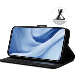 Bravoday Etui na telefon Huawei P40 z klapką przegródką i stojakiem czarne