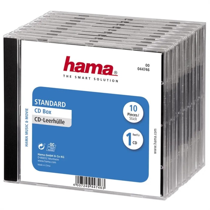Outlet Hama 44746 Zestaw 10 Pudełek do Przechowywania Płyt CD OPIS Outlet Hama 44746 Zestaw 10 Pudełek do Przechowywania Płyt CD OPIS