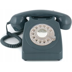 GPO Telefon biurkowy z tarczą obrotową szary 16 x 21,5 x 14,5 cm szary OPIS