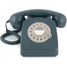 GPO Telefon biurkowy z tarczą obrotową szary 16 x 21,5 x 14,5 cm szary OPIS