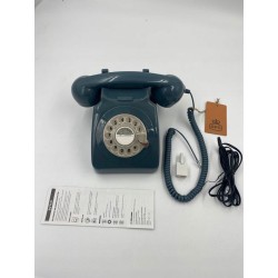 GPO Telefon biurkowy z tarczą obrotową szary 16 x 21,5 x 14,5 cm szary OPIS