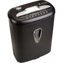 Niszczarka do papieru Amazon Basics czarna P3 15,5l na karty dokumenty OPIS