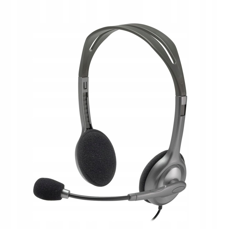 Przewodowe Słuchawki Logitech H110 Gray mini jack 20Hz - 20KHz Z Mikrofonem