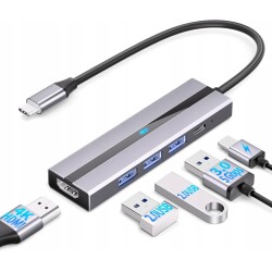 Outlet Adapter przejściówka HUB USB-C (5 w 1) typ C na USB-C PD100W OPIS