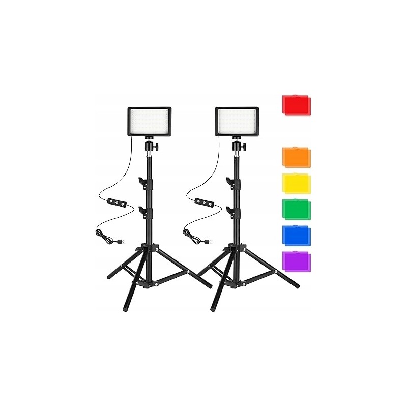 2X LAMPA DO FOTOGRAFII I WIDEO CI-FOTTO ŚCIEMNIALNA 5600K USB LED OPIS