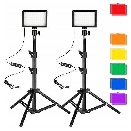 2X LAMPA DO FOTOGRAFII I WIDEO CI-FOTTO ŚCIEMNIALNA 5600K USB LED OPIS