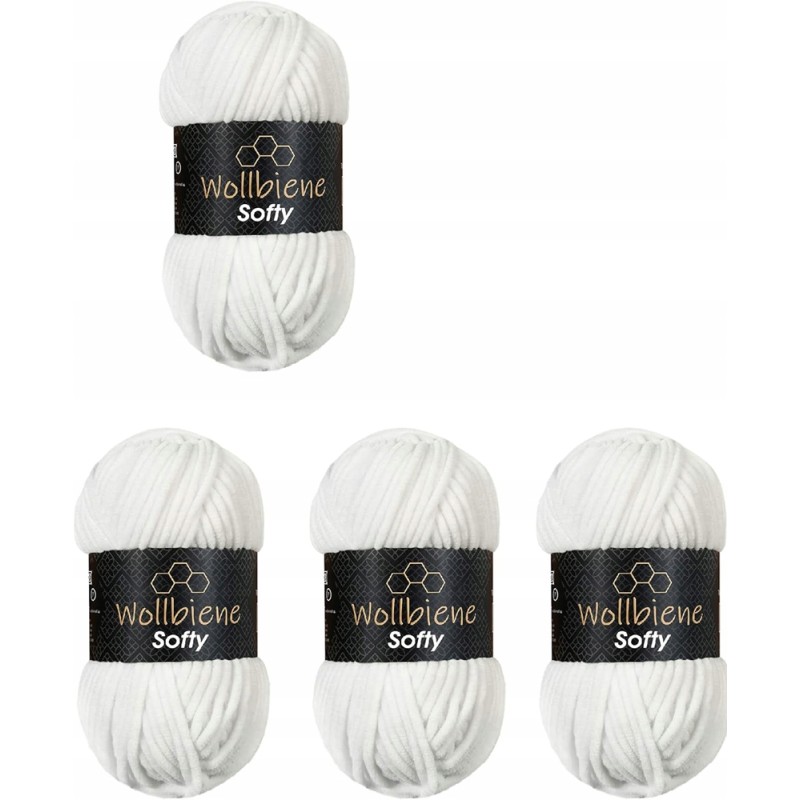 Outlet wollbiene Softy 4 x 100 g Wełna szenilowa do robienia na drutach