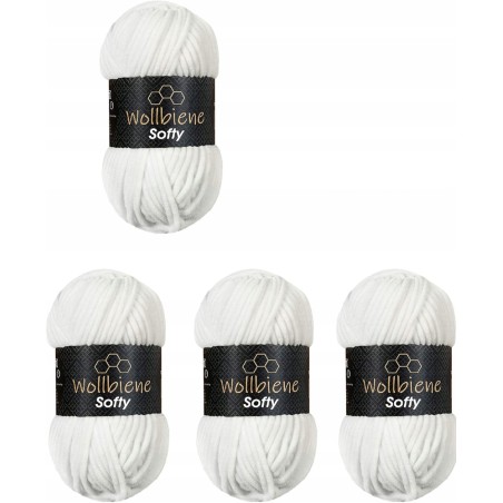 Outlet wollbiene Softy 4 x 100 g Wełna szenilowa do robienia na drutach