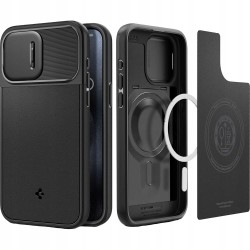Outlet Plecki Spigen do Apple iPhone 15 Pro czarny materiał TPU i PC