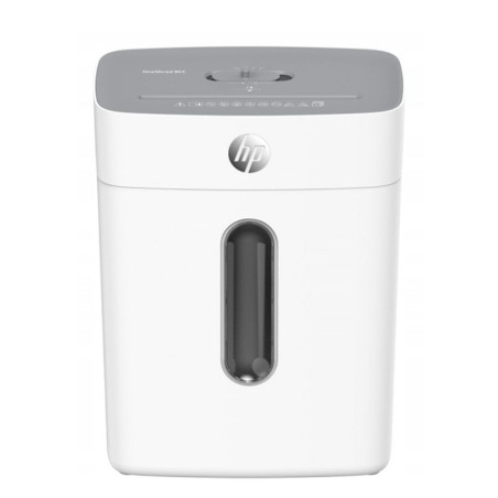 Outlet Niszczarka HP ONESHRED 8CC ścinki P-4 8kart pojemnik 15l biała OPIS