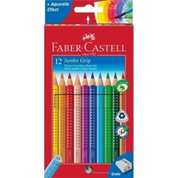 Outlet KREDKI OŁÓWKOWE 110912 FABER CASTELL JUMBO GRIP 12 kolorów OPIS
