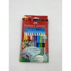 Outlet KREDKI OŁÓWKOWE 110912 FABER CASTELL JUMBO GRIP 12 kolorów OPIS